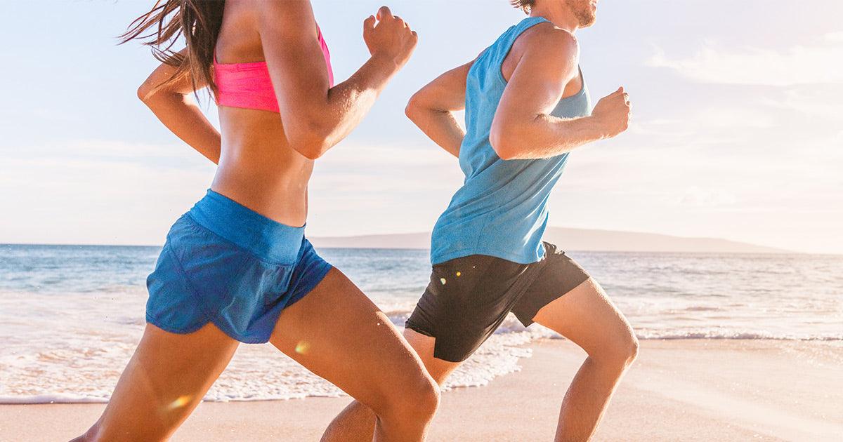 Men and Women Running by the beach