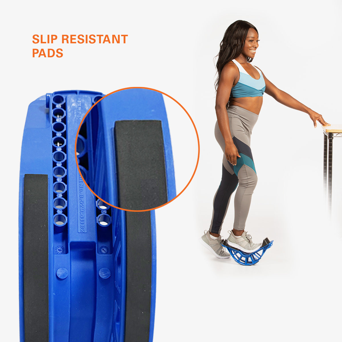 Bottom view of the slip resistant pads of the ProStretch Plus