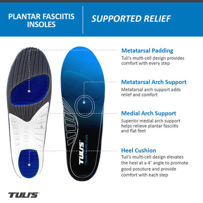 Top and bottom view of the Tuli's Plantar Fasciitis Insoles