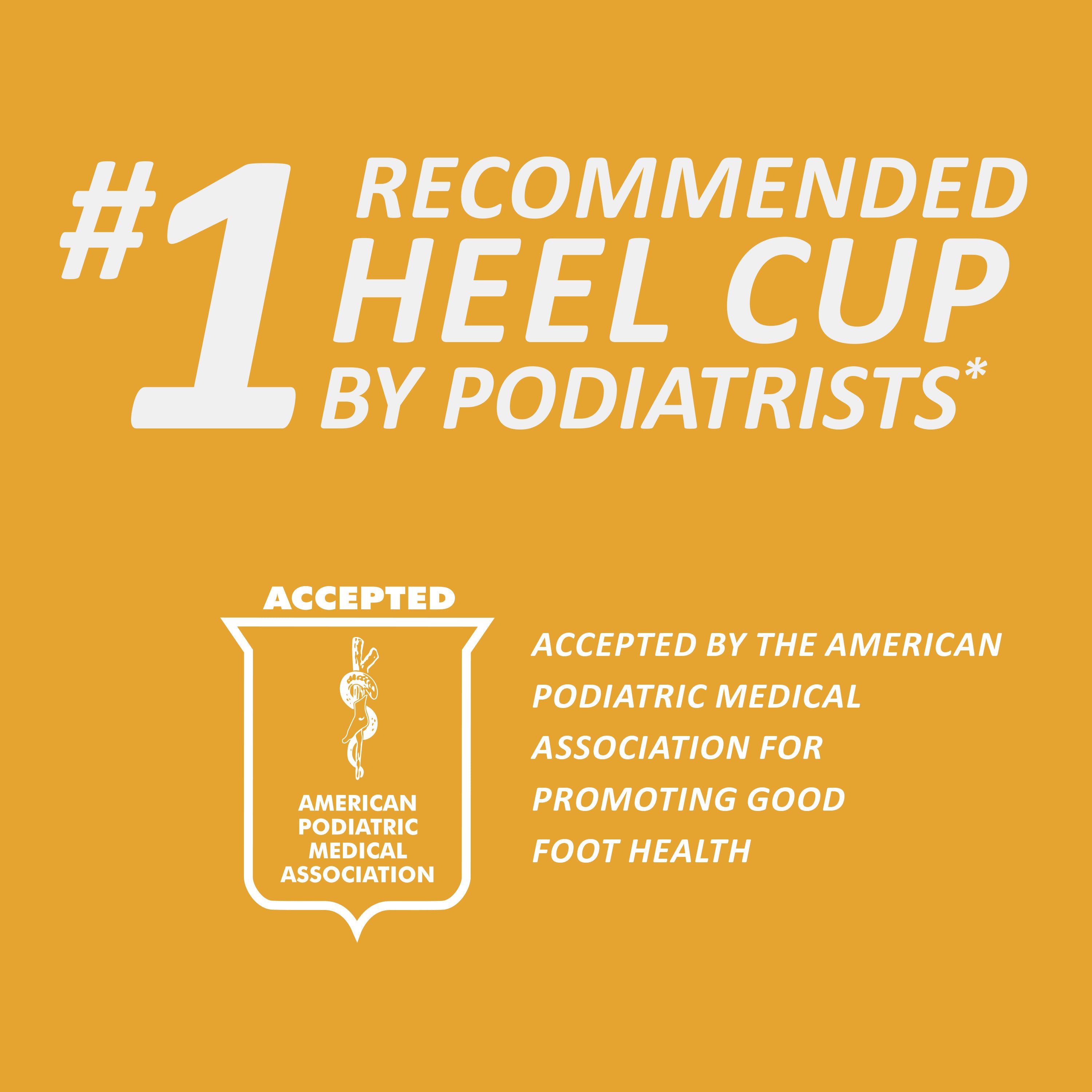 Tuli’s Classic Heel Cups accepted by the American Podiatric Medical Association for promoting good foot health.