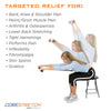 CoreStretch by ProStretch provides targeted relief for: back, knee and shoulder pain, pelvic/groin muscle pain, arthritis and osteoperosis, lower back stretching, tight hamstrings, piriformis pain, inflexibility, fibromyalgia, shin splints, sciatica.