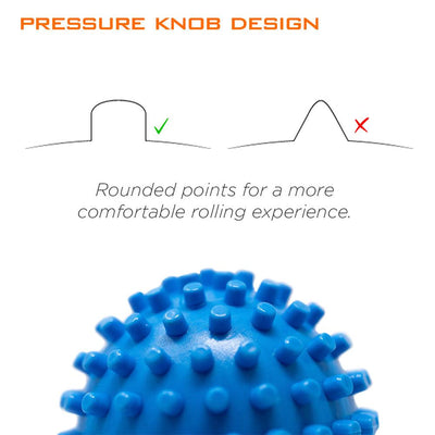 The footy pressure knobs are design with rounded points for a more comfortable rolling experience