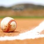 Baseball ball on the ground