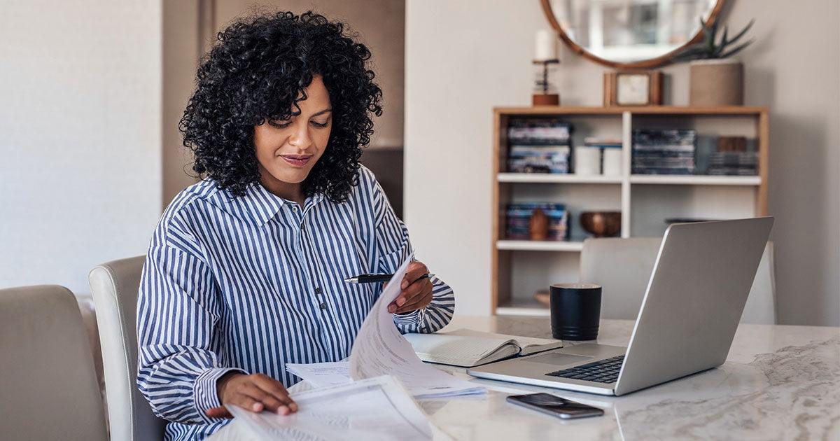 woman working from home