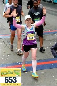 Runner crossing the finish line