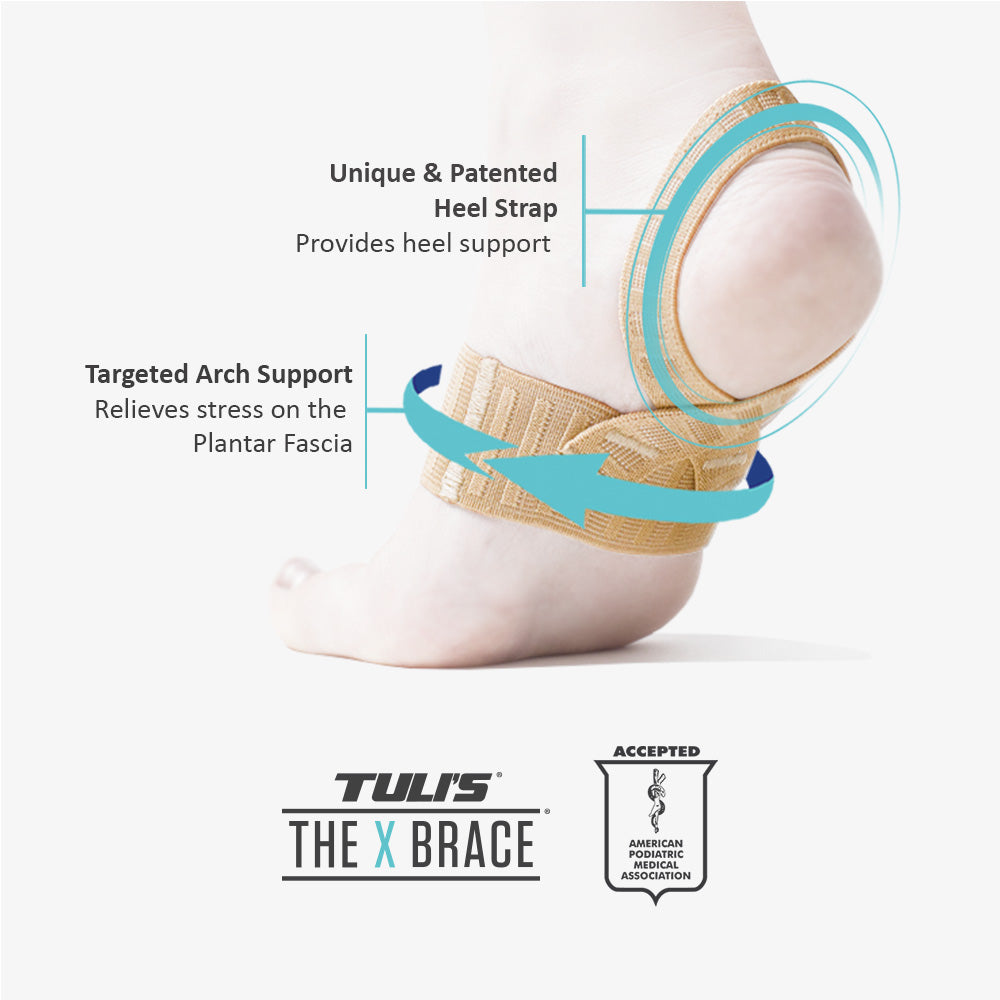 Foot wearing Tuli's The X Brace