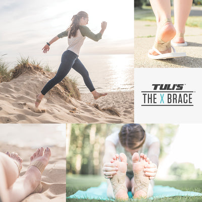 lady wearing The X Brace at the beach