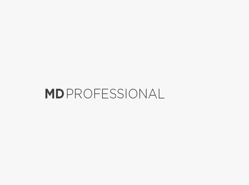 MD Professional Logo in black with solid light gray background