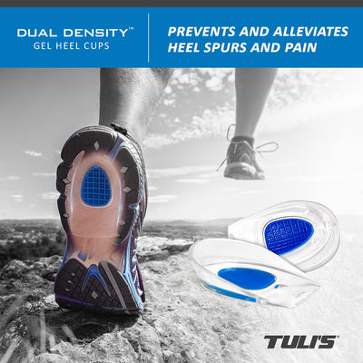 Tuli's Dual Density Heel Cups Ideal for plantar fasciitis, heel spurs, sore and aching feet and heels, running, walking