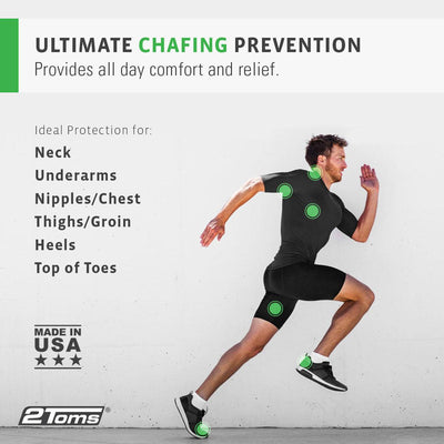 SportShield ultimate chafing prevention for neck, underarms, nipples, chest, groin, thighs, heels, top of toes