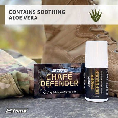 2Toms ChafeDefender contains soothing aloe vera