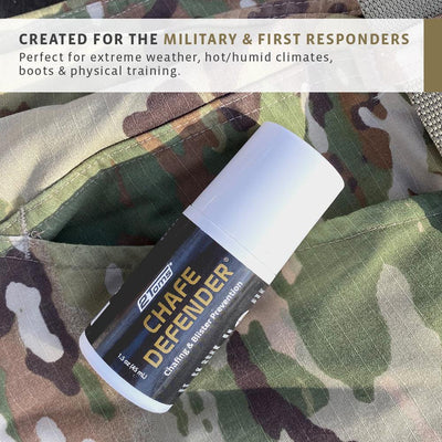 2Toms ChafeDefender was created for the military and first responders, perfect for extreme weather, hot and humid climates, boots and physical training