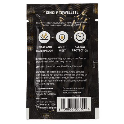 2Toms® Chafe Defender™ Anti Chafing Towelette - Medi-Dyne Healthcare Products