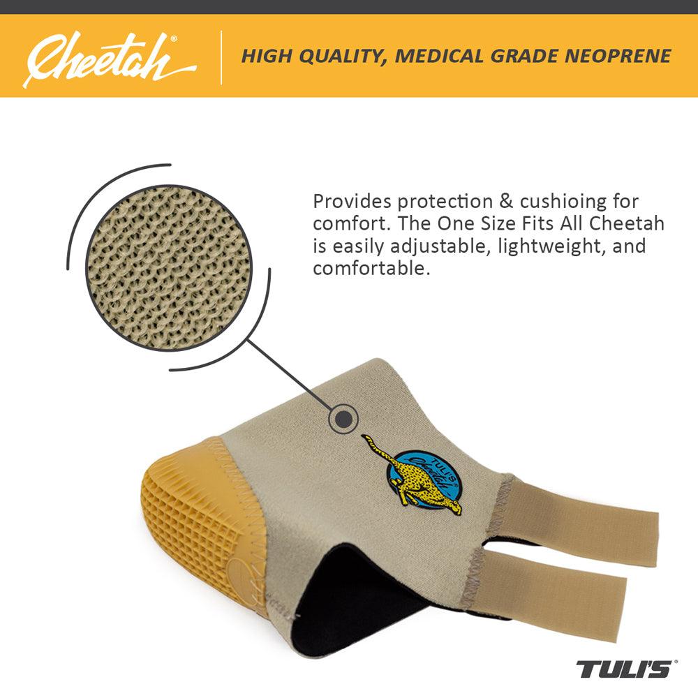 Tulis Cheetah One Size fits all features a high quality, medical grade neoprene sleeve making it lightweight and confortable