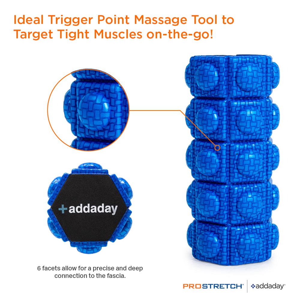 ProStretch Addaday Hexi mini foam roller is the ideal triger point massage tool to target tight muscles on-the-go!!