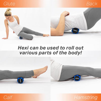 Hexi mini foam roller can be used to roll out various parts of the body.